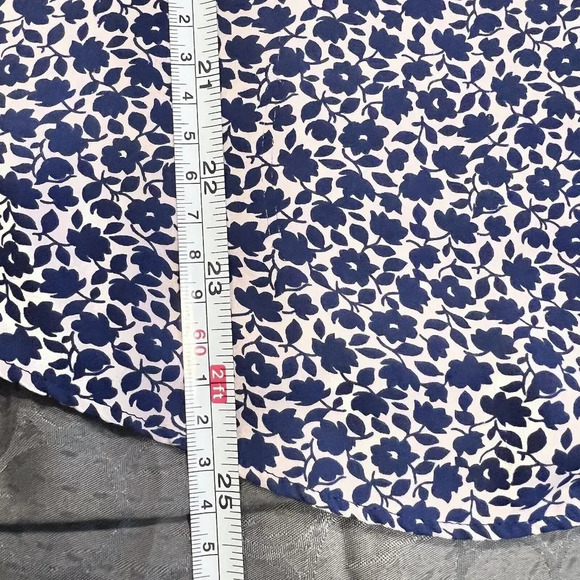 Lark & Ro Floral‎ Print Blue Pink Long Sleeve Blouse Size 4 Career Casual Shirt - Picture 11 of 11